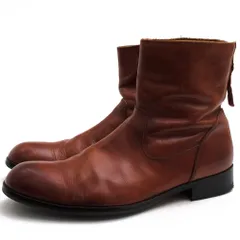 パドローネ／PADRONE バックジップブーツ シューズ 靴 メンズ 男性 男性用 レザー 革 本革 ブラウン 茶  PU7885-1101-11C EDWARD エドワード WAX加工 プレーントゥ レザーソール マッケイ製法