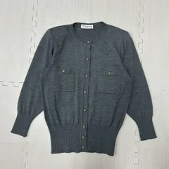 VANKNICOLE ウール100% カーディガン ダークグレー ゴールドボタン