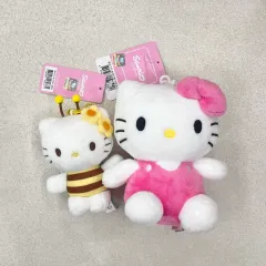 (2種まとめ売り) Sanrio ハローキティ みつばち ピンク サスペンダー ぬいぐるみ キーホルダー