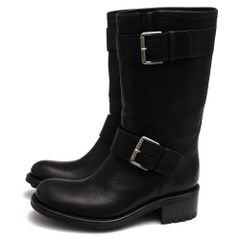 00s PRADA leather engineer boots black - メルカリ