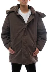 モンクレール／MONCLER ダウンコート ダウンジャケット JKT アウター メンズ 男性 男性用 コットン 綿 キャンバス ブラウン 茶  CEZANNE セザンヌ フード付き ファー 毛皮 N-3B ミリタリー