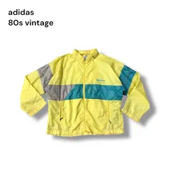 adidas アディダス 80s ヴィンテージ ナイロンジャケット トレフォイル 42サイズ ヨーロッパ製 レトロ スポーツ　オールドアディダス　OLD 古着　ウインドブレーカーのサムネイル