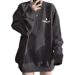 【新品】 [Guooryvner] グオーリーブナー トレーナー レディース 春 秋 冬 スウェット 長袖 オーバーサイズ ロゴ 春服 薄手 裏起毛 ゆったり 大きいサイズ おしゃれ クルーネック カジュアル ロング 可愛い トップス 重ね着 パーカー 韓国 