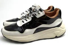 ブッテロ／BUTTERO シューズ スニーカー 靴 ローカット メンズ 男性 男性用エナメル パテント レザー 革 本革 ホワイト 白  B8581 VINCI ダッドスニーカー バイカラー Vibramソール