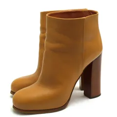 セリーヌ／CELINE ショートブーツ シューズ 靴 レディース 女性 女性用レザー 革 本革 ブラウン 茶  314863CIBD.04FG ANKLE BOOT 105  チャンキーヒール プレーントゥ