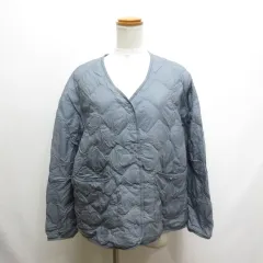 ユニクロ UNIQLO ウルトラライト ダウン リラックス ジャケット L ブルー 収納袋付き