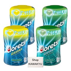 クロレッツ ゲームマックス ミニボトル 86g セット (2種各2個 計4個, リフレッシングレモン＋エンドレスミント) [リフレッシングレモン＋エンドレスミント] [2種各2個 計4個]