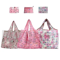 【新品】 [PUTCENDI] 3点セット スヌーピー バッグ エコバッグ 折りたたみ エコ バッグ 可愛い キャラクター アニメ 軽量買い物バッグ 収納 おおきめ大容量 防水 頑丈 耐久 携帯便利 人気 プレゼント セットB 1