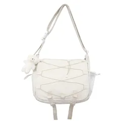 【新品】 [ALL DAY Shining] ショルダーバッグ 痛バッグ 痛バ かわいい 推し活 オタ活 コンサート イベント クリアポケット 透明 シンプル カジュアル トートバック A4 軽量 (ホワイト) 1