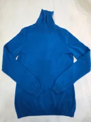 UNIQLO ユニクロ カシミア100 タートルネック ブルー L