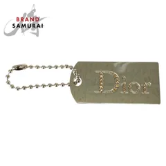美品 Dior ディオール ミラー ラインストーン シルバー メタル キーホルダー バッグチャーム レディース 600360【中古】