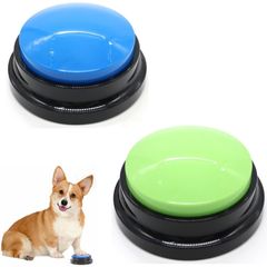 録音ボタン 犬とのコミュニケーション 2個入り 犬知育玩具 犬ボタン 訓練用 会話ボタン 知育おもちゃ 犬 会話 猫犬適用 ボタン (ブルー+グリーン) ペット