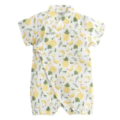 【数量限定】ロンパー 前開き ロンパース半袖 コットン ニット ベビー服 花柄 恐竜 赤ちゃん 夏 甚平ロンパース HF1221 ロンパース 可愛い 甚平 浴衣 女の子 男の子 ベビー