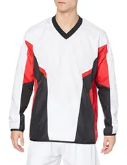 新品 [ミズノ] テニスウェア ウィンドブレーカーシャツ Vネック 長袖 総裏メッシュ 撥水 62JE1002 ホワイト×ブラック M