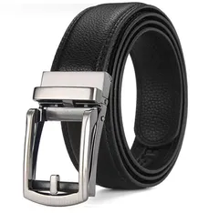 【新着商品】紳士 ベルト オートロック ベルト バックル 無段階調整 穴なし 本革 ベルト メンズ 使いやすい スーツ ビジネス カジュアル [Cuerpise] コンフォート 作業用 プレゼントにも最適 120cm