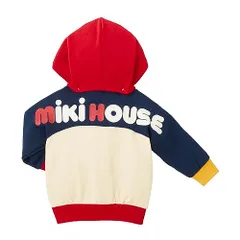 新品 [ミキハウス] パーカー 長袖 ロゴ ジップアップ 無地 日本製 男の子 女の子 ベビー キッズ 子供服 10-3729-491 110cm マルチカラー