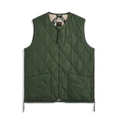 新品 [タイオン] ユニセックス ミリタリー クルーネックWジップ ダウンベスト 004ZML-1 オリーブ M