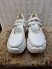 ZARA 白 メリージェーン フラットフォーム シューズ