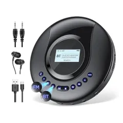 Arafuna ポータブルCDプレーヤーBluetooth5.2対応 (REC)録音機能付きFMトランスミッター・FMラジオ付き2000mAh充電式バッテリー A-Bリピート･プログラム再生 7種類EQモード CD-R・MP3･WMA・32G 16fff61b