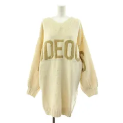 ロデオクラウンズワイドボウル RODEO CROWNS WIDE BOWL RCWB 2WAYモールビッグロゴニットワンピース ミニ F アイボリー Vネック ロゴ 長袖 /KU ■GY60