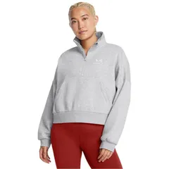 アンダーアーマー レディース トップス シャツ ハーフジップ フリース Under Armour Icon Fleece Oversized half Zip Top Grey グレー