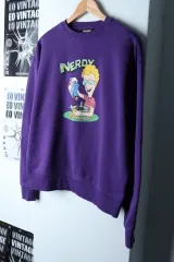 (S-L) NERDY ノルディ スウェットシャツ プリンティング PURPLE パープル-17886