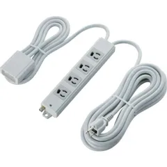 エレコム　ＲｏＨｓ準拠　抜け止め３Ｐ　４個口手元スイッチ　雷ガード　５ｍ　グレー