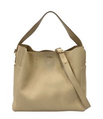 フルラ ショルダーバッグ カプリッチョ ボーボー 2way シボ革 ベージュ