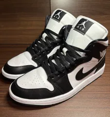 ナイキ ウィメンズ エアジョーダン1 ミッド ブラックホワイト 美品 size28.0㎝