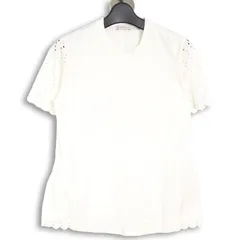 【人気】MONCLER モンクレール レース袖 ペプラム コットンTシャツ トップス カットソー S ホワイト系 クルーネック 高級 ハイブランド