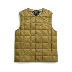 新品 [タイオン] メンズ クルーネックボタン インナーダウンベスト(TAION-004)