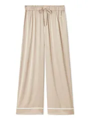 新品 [ジェラート ピケ] 接触冷感サテンラインロングパンツ PWFP254260 レディース BEG Free Size