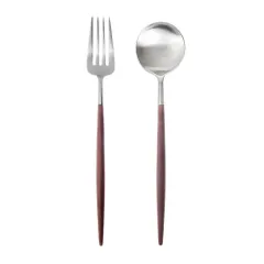 新品 クチポール(Cutipol) GOA ブラウン/マットシルバー デザート フォーク スプーン セット