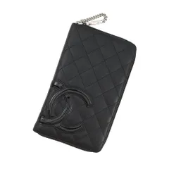 シャネル 長財布 マトラッセ ココマーク カンボンライン ラウンドファスナー ラムスキン A26710 CHANEL 黒