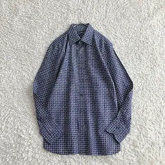 ⑥ TOM FORD トムフォード　Made to Measure 千鳥　総柄　長袖シャツ　ワイシャツ　ドレスシャツ　カラーキーパー入り　サイズ42のサムネイル
