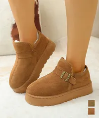 ムートンブーツ 厚底 ショートブーツ 冬