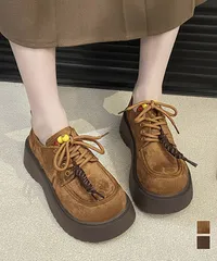 厚底ローファー レースアップ 靴