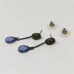 GIVENCHY ジバンシー ピアス ラインストーン 色石 紫 シルバー 管理番号KKVUNKO108のサムネイル