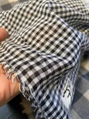 3m　播州織　くしゅくしゅ　ギンガムチェック　先染め　生地