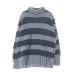 FENDI (フェンディ) 21AW Striped Turtleneck Mohair Knit Sweater タートルネック ボーダーニットセーター グレー FZY491 AH34のサムネイル