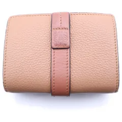 LOEWE (ロエベ) トライフォールド アナグラム レザー コンパクトウォレット 三つ折り財布 ブラウン C660TR2X03