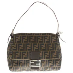 FENDI (フェンディ) ズッカ柄 マンマバケット ハンドバッグ ワンショルダーバッグ ブラウン レザー×キャンバス シルバー金具