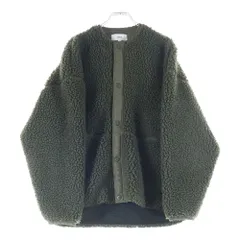 HYKE (ハイク) オーバーサイズ ノーカラー ボアジャケット カーキ 182-17176 012のサムネイル