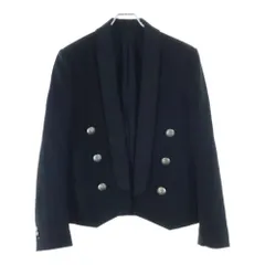 BALMAIN (バルマン) フランス製 タキシードショールカラー メタルボタン ショートテーラードジャケット ブラック T778C117のサムネイル