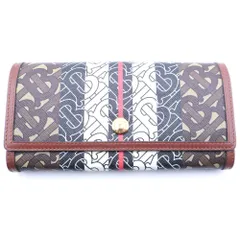 BURBERRY (バーバリー) TBモノグラム 二つ折り長財布 ウォレット ブラウン PVC