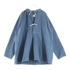 Maison Margiela (メゾンマルジェラ) Tie Front Herringbone Shirt S50DL0459 タイフロント ヘリンボーン 長袖シャツ ブルーのサムネイル