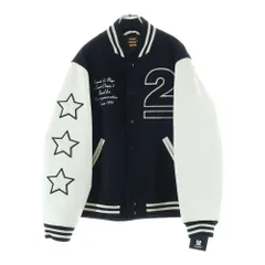 HUMAN MADE (ヒューマンメイド) 22AW× UNDERCOVER LAST ORGY 2 VARSITY JACKET アンダーカバー ラストオージー スタジアムジャンパー ジャケットブルゾン ブラック/ホワイト UC2B9202のサムネイル