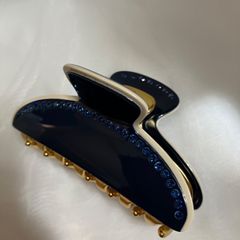 acca ネイビー ストーン付き ヘアクリップ 約2.5cm - メルカリ