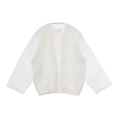 homspun 211-7862 袖切り替え 羽織 コットン カーディガン ホワイト レディース ホームスパン【中古】6-0301M∞のサムネイル
