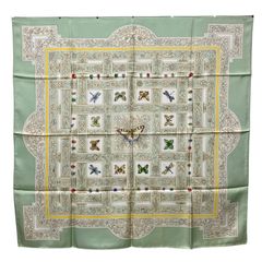 美品】HERMES エルメス スカーフ シルク カレ90 夏の宝石 グリーン